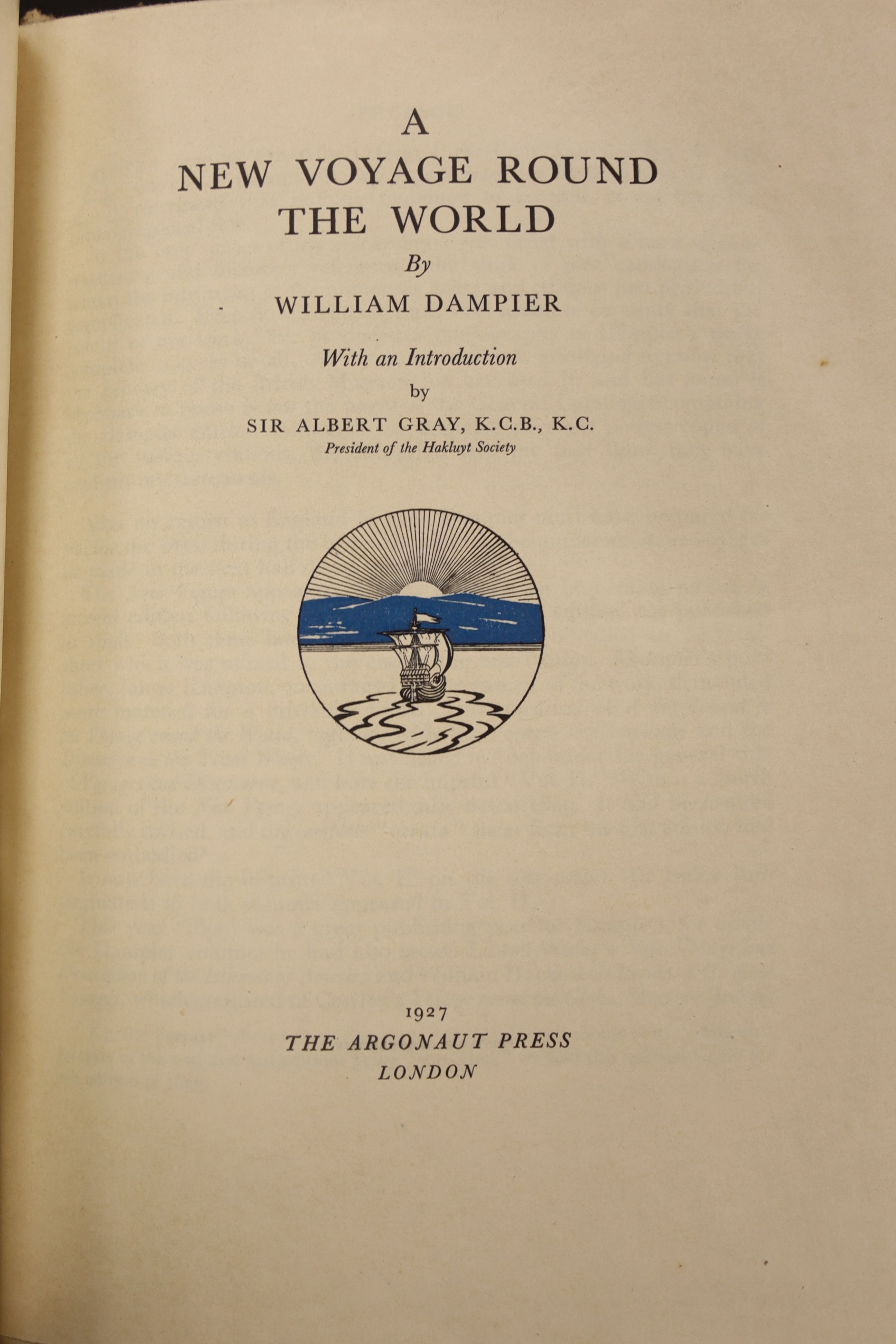 Argonaut Press, 11 vols, vellum bound, including Hamilton, William - A New Account of the East Indies, 1930